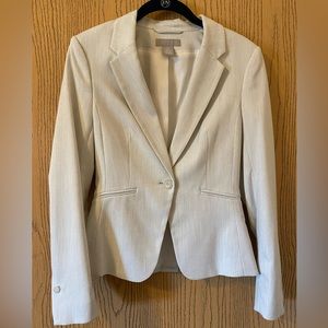 Women’s White Heather Fitted Blazer (Size 2, Whiter Heather, Never Worn)